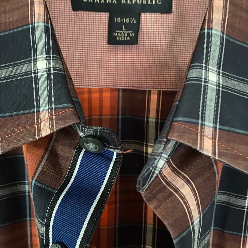 🔥 Banana republic Mens shirt size L 16-16.5 - Picture 2 of 5